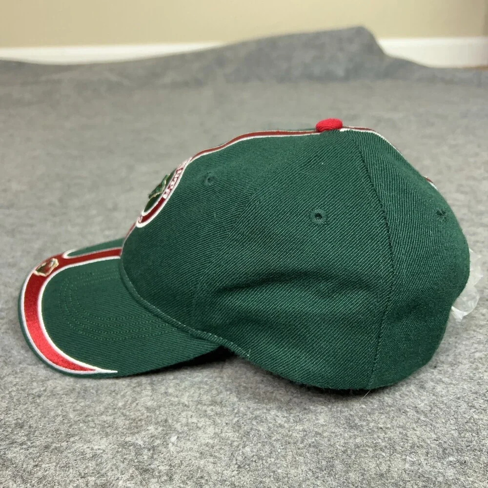 Minnesota Wild Hat Cap Strap Back Green Red NHL Hockey One Size‎ Drew Pearson